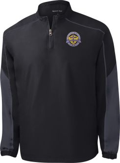 Sport-Tek Piped 1/4-Zip Wind Shirt, Black/ Graphite Grey ( 3XL)